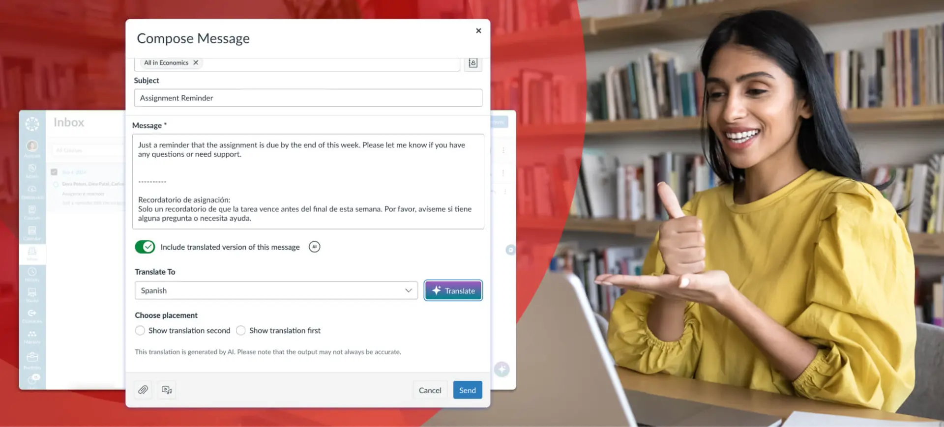 IgniteAIによる教材のアクセシビリティ改善・翻訳の画面イメージ